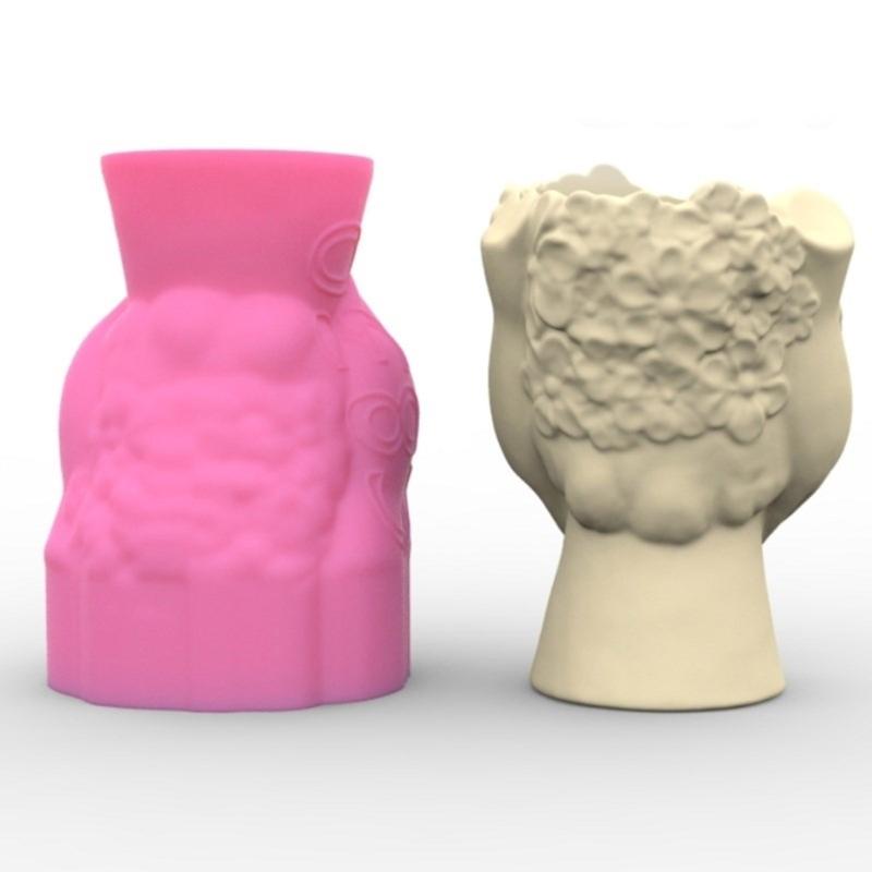Silicone Vase Moulds Silicone Planter Molds Artistic Human Figure Shape Crafting Molds Art Figure Molds for Flower Vase