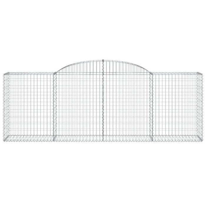 VidaXL Paniers à gabions arqués 5 pcs 300x50x100/120 cm fer galvanisé, gabion, cage de gabion, panier de mur de gabion, mur 3146704
