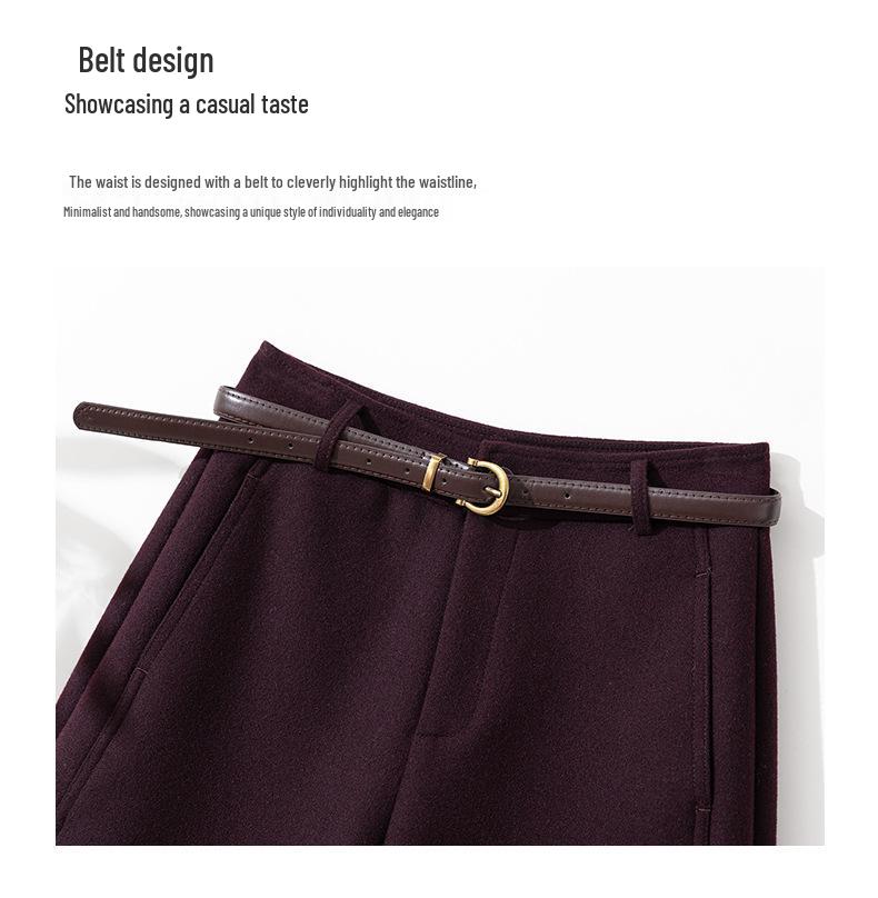 Women's High-Waist Wool Shorts - Autumn/Winter Casual Slimming Mid-Length Versatile Booty Shorts