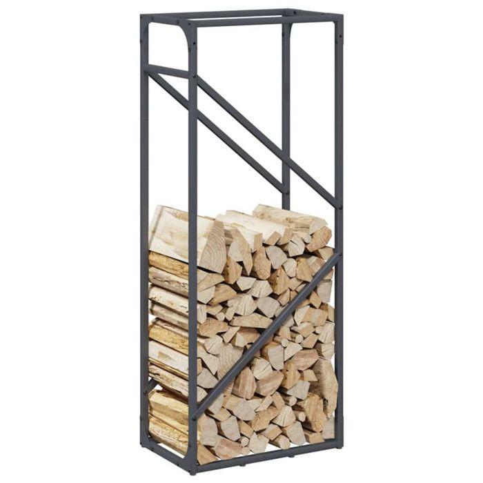 VidaXL Portant de bois chauffage anthracite 40x25x100 cm, support à bûches de cheminée, support à bûches, support à bûches 864333