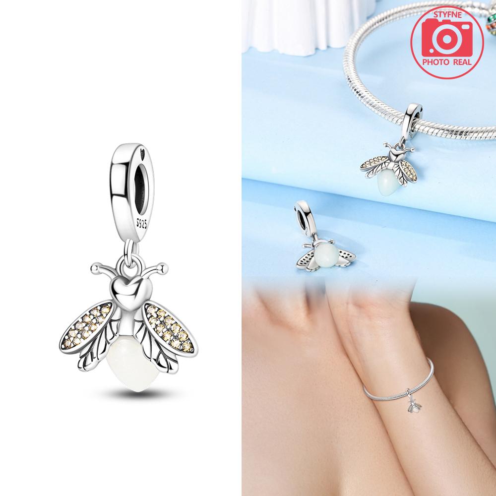 In Copper Colors Gold Glow In The Dark Firefly Charms Light Up Beads Fit Original Bracelet For Women Diy Jewelry Gifts