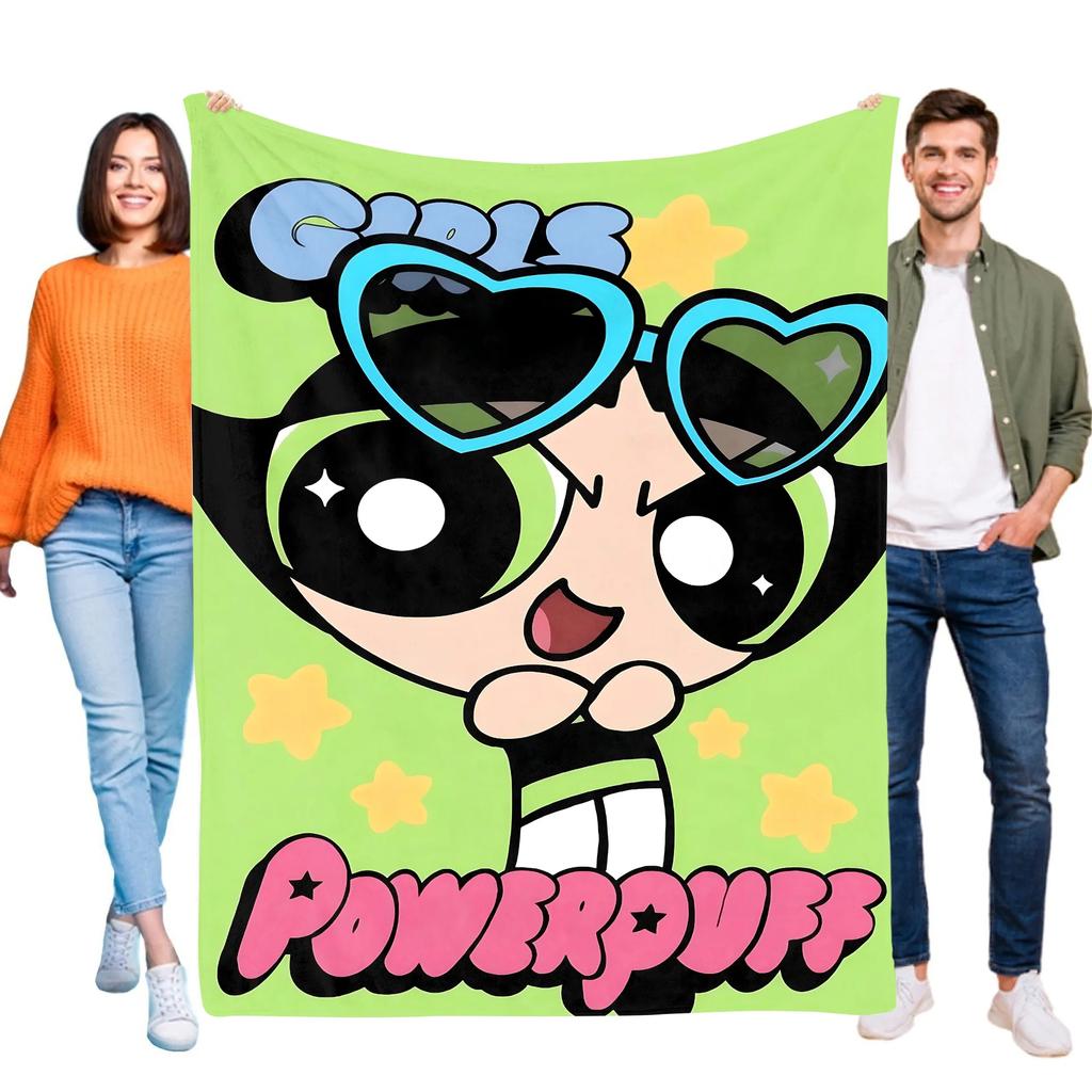 Powerpuff Girls Throw Blanket Sofa Blanket for Halloween Summer Comforter Bedspread Anime Home Decoration
