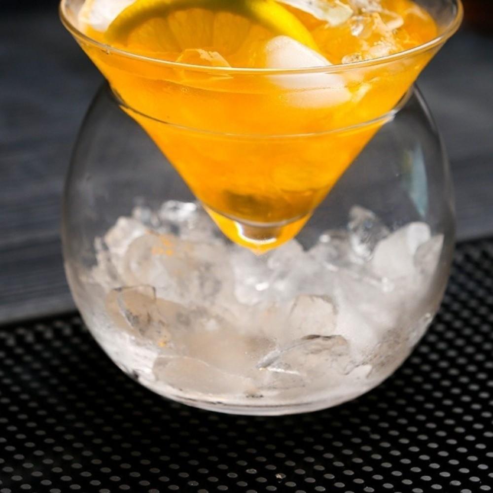 Triangle Base Ball Martini Cocktail Glass Double Layer Molecular Cocktail Glass Party Drinking