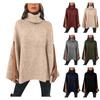Women's Fashion Fall/winter Color Turtleneck Cape Loose Sweater