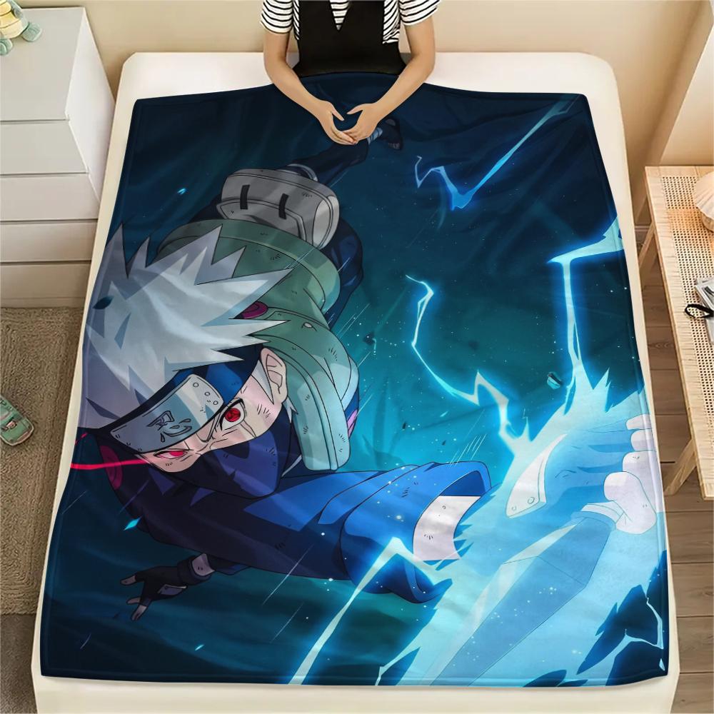 Kakashi Hatake Anime Pattern Flannel Blanket, High Quality Comfortable for All Seasons, Home Decor, Warmth and Comfort, Perfect for Gifts.