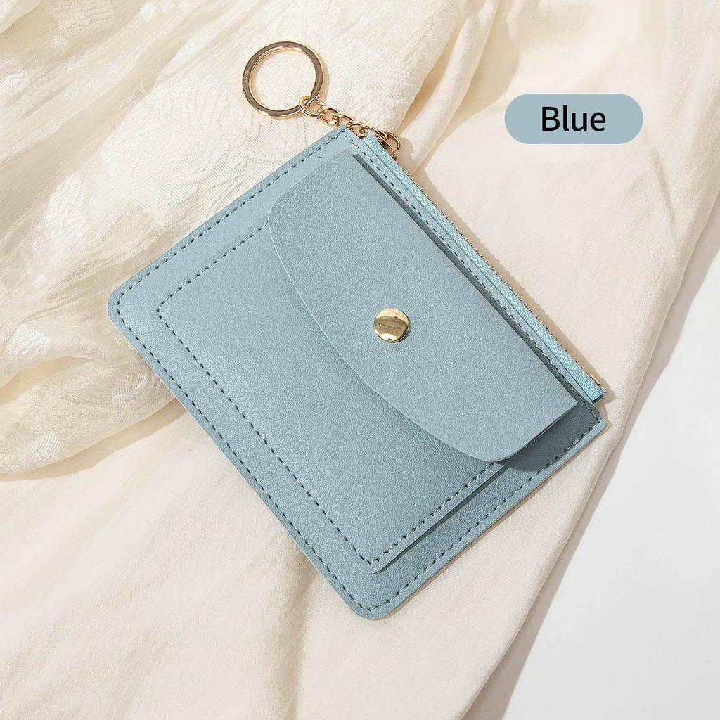 New Ultra-thin Card Bag, Short Zipper Women's Wallet, Fashionable and Simple Keychain, Coin Change Bag.