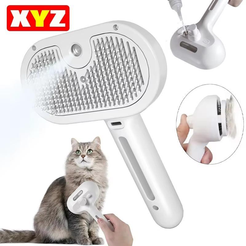 3-in-1 Dog Hair Brush Cat Hair Brush Electric Pet Cleaning Brush Steam Spray Brush Massage Hair Removal Comb anti-Tangle Brush