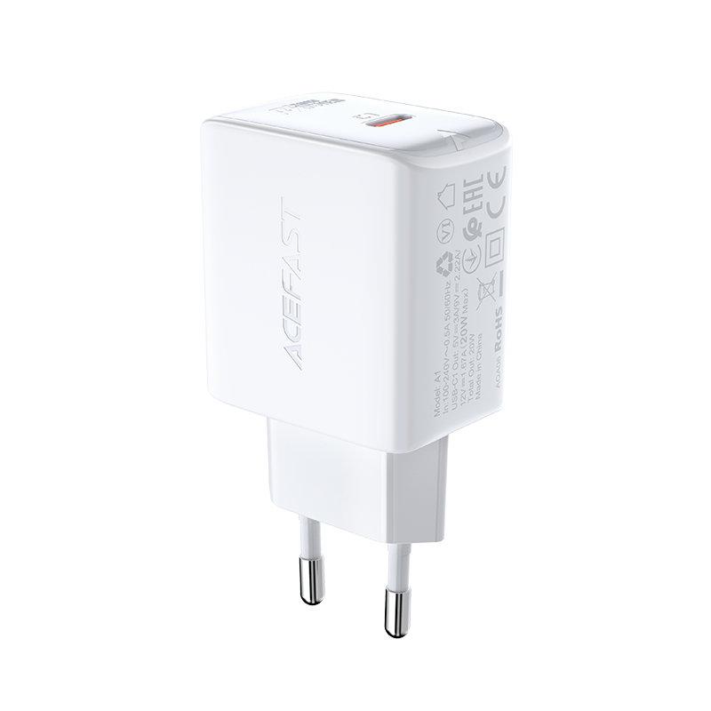 Fast USBC 20W Power Delivery Wall Charger White