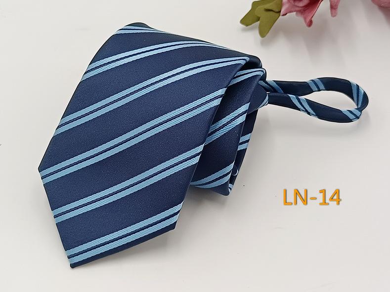 Men's Professional Striped Jacquard Zipper Tie, 7cm