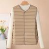 Lightweight Cotton Vest Women's Autumn and Winter Collarless Liner Short Ladies Vest Large Size Waistcoat Round Neck Jacket