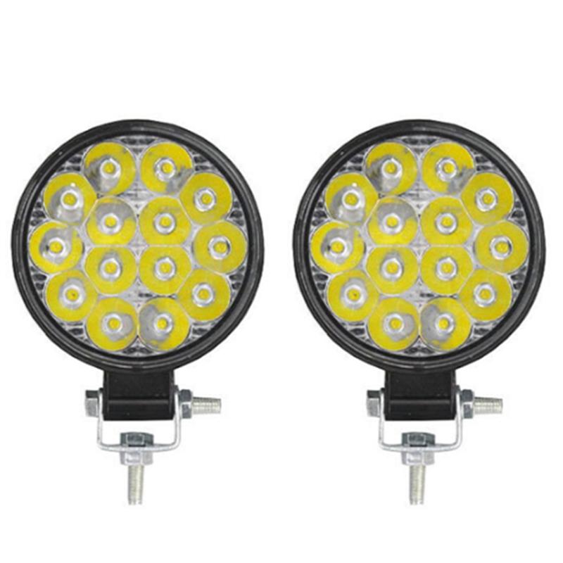 Ac29-2Pcs 3.4 Inch Universal Round LED Spot Light Auxiliary Lamp 42W Head Lamp For Car Motorbike Truck Off-Road