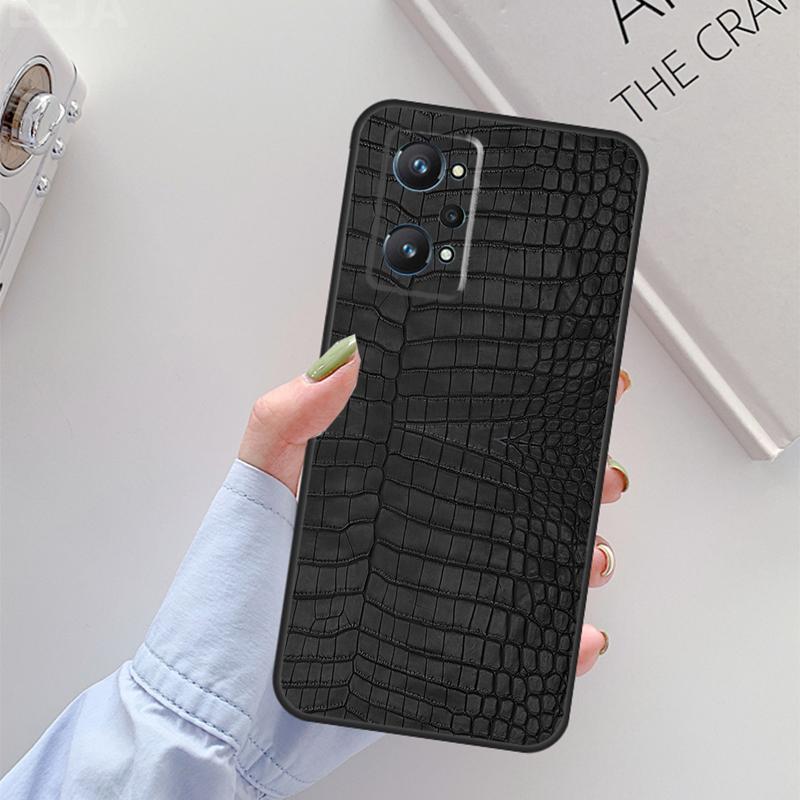 Crocodile Pattern Print For Realme 11 10 12 13 14 Pro Plus GT 5 6 6T GT7 Pro C67 C61 C53 C51 C21Y C25S C55 C75 Case