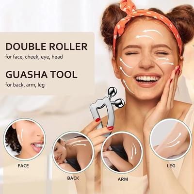 Outil de Massage Gua Sha avec Rouleau à Bille Grattoir Massage Facial Outil Gua Sha Rouleau de Massage Corporel Outils de Lifting du Visage Raffermissement de la Peau