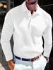 Ribbed Long-Sleeve Polo Shirt, Ideal for Smart Casual Wear