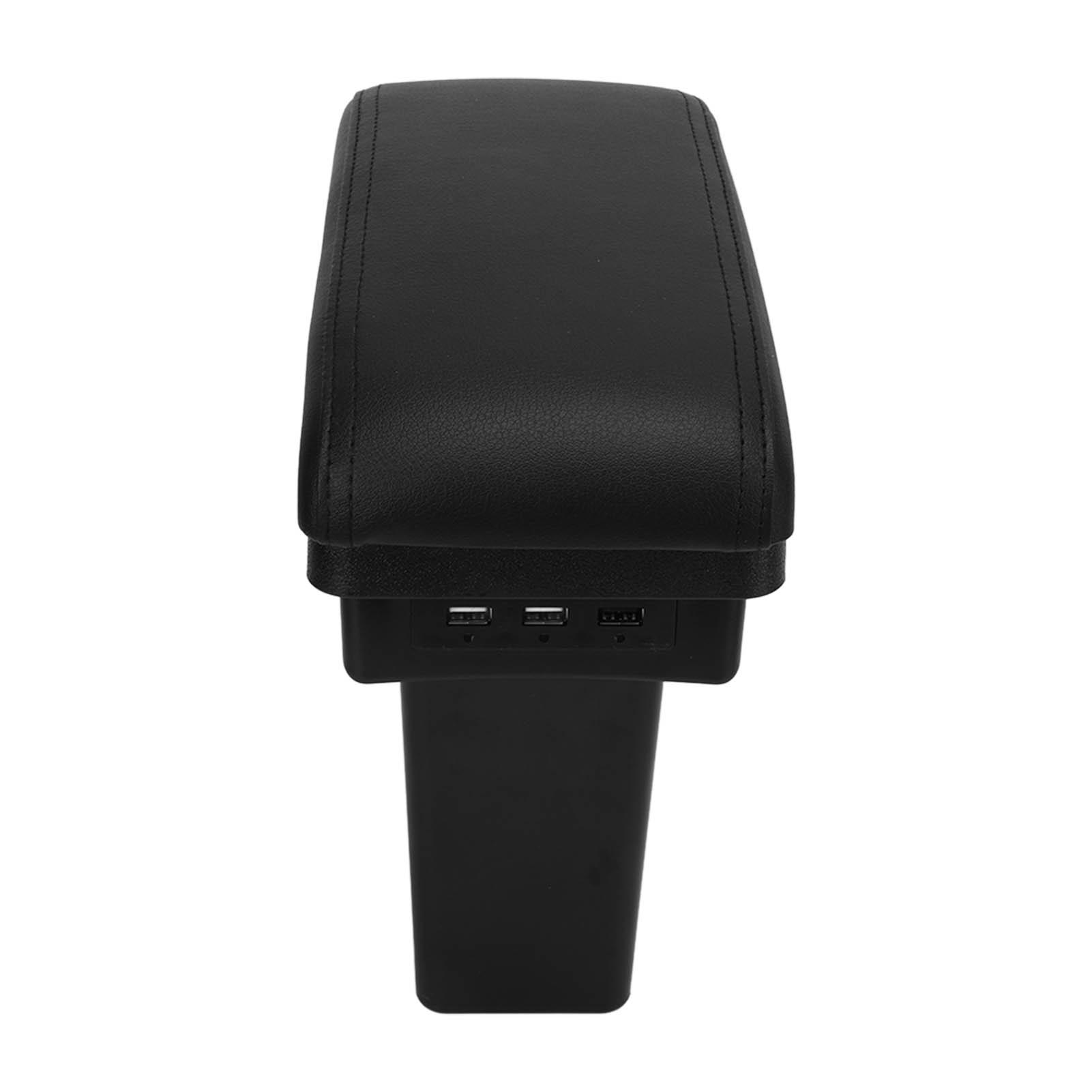 

Center Console Armrest Storage Box 3 USB Interface Double Layers Replacement for Peugeot 2008
