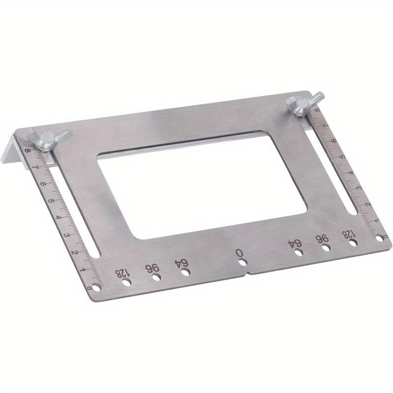 Hole Punch Locator, Stainless Steel Silver Handle Punching Positioner Accurate Scale for Woodworking