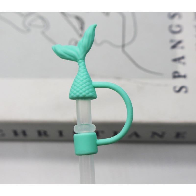 

Beauty Fishtail Silicone Straw Cap Reusable Dust-Proof Straw Tip Covers Beauty Fishtail Hat for Stanley/Tumbler Cup светло-зеленый