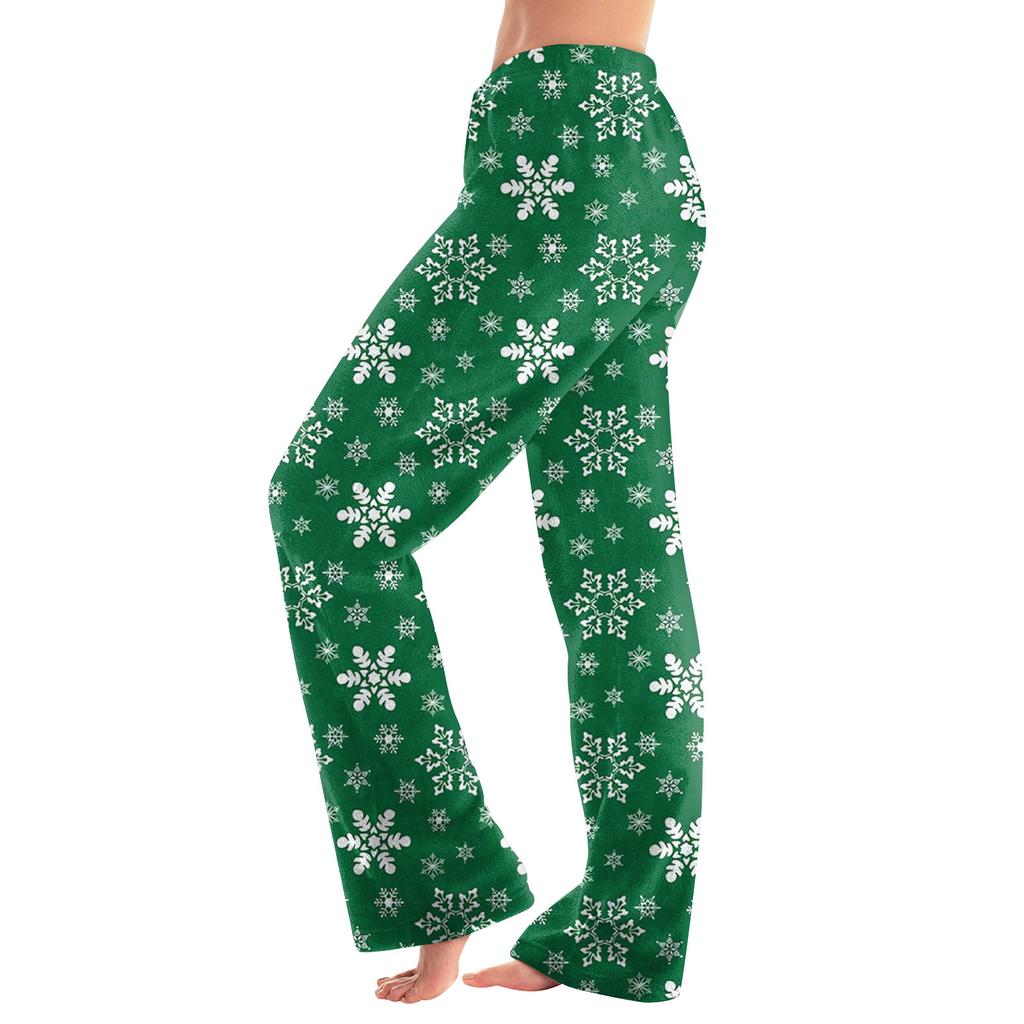 Women  Winter Plaid Pants Full Length Long Trousers Sports Pants