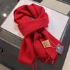 100 wool clip flower solid color scarf women's winter new unisex high-end versatile gift