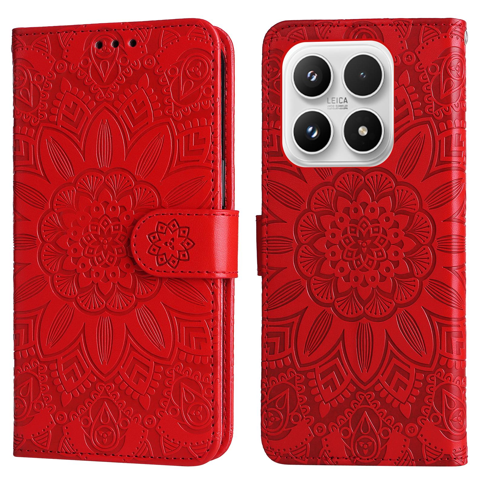 

For Xiaomi 17 Case Sunflower Imprint Leather Wallet Phone Cover