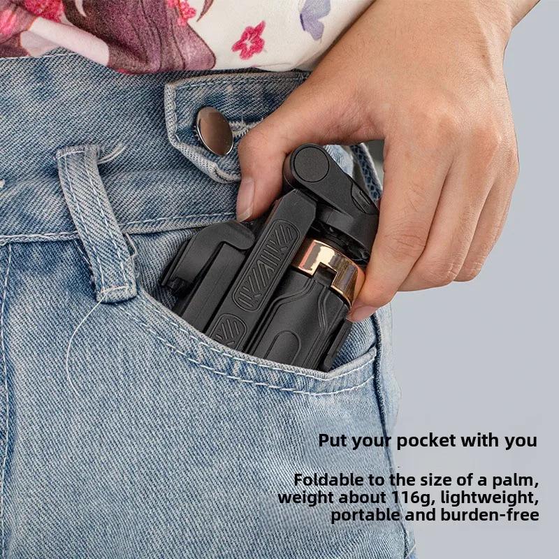 Mini Selfie-Stick Stativ 3in1 Handyhalter mit abnehmbarer Fernbedienung Tragbares Reise-Selfie-Stick Stativ Verwacklungsschutz Handyhalterung