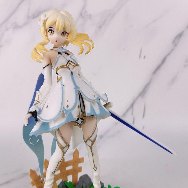 20cm Genshin Impact Anime Figure Barbara Action Figures Lumine Pvc Figurine Aether Kawaii Model Doll Toys Birthday Gifts