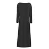 Women's Casual Loose Solid Color Long Dress Sexy Deep V Neck Long Sleeve Dress