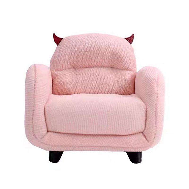 Mini Dollhouse Furniture Sofa with Pillow Set Simulation 1:12 Miniature Living Room Kids Pretend Play DIY Doll House Decor