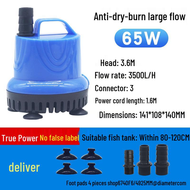 Compact Silent Submersible Aquarium Water Pump with Bottom Suction and Circulation Filter