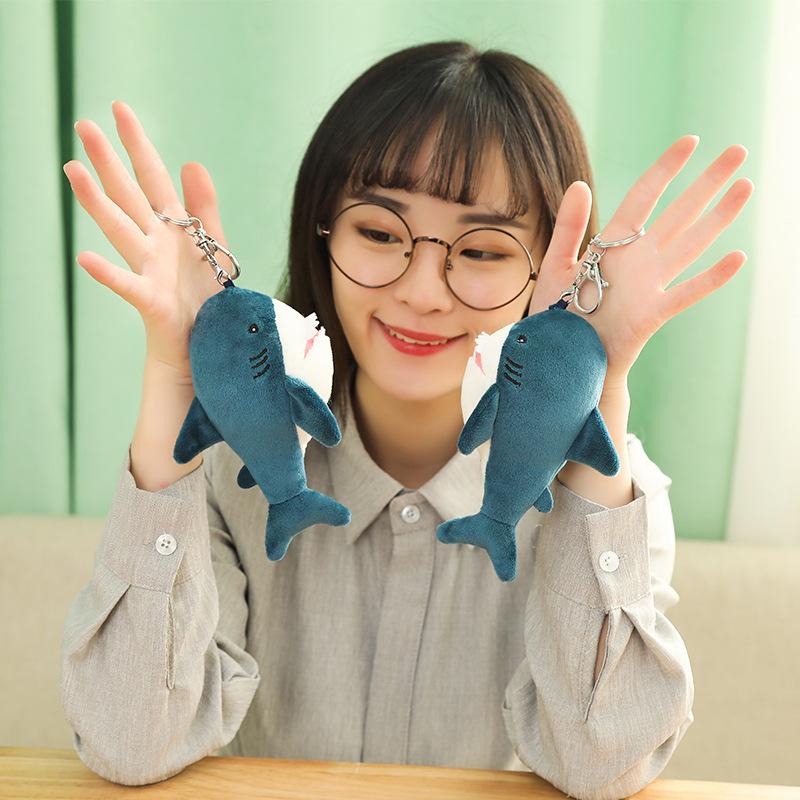 Bai Fen Bai Dolls And Toys Shark Doll Bag Keychain Pendant Plush Toy Shark Doll Baby Rag Doll Claw Machine Doll