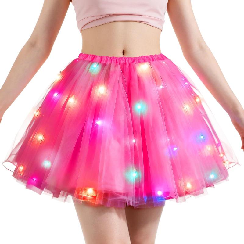 

Rainbow Light-up Skirt Glowing Puff Skirt Angel Fairy Princess and Elf Short Skirt Magic Set Tulle Skirt Fluffy Layered Tulle Tutu Skirt OneSize