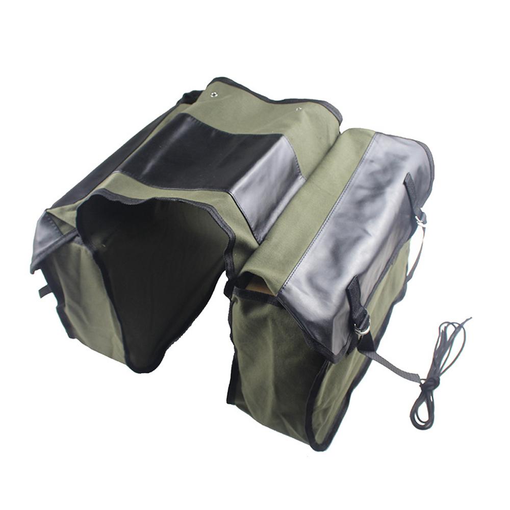 Bike Panniers Bag Large-Capacity Canvas Bicycle Bag Rear Rack Bag for Cycling Traveling Commuting