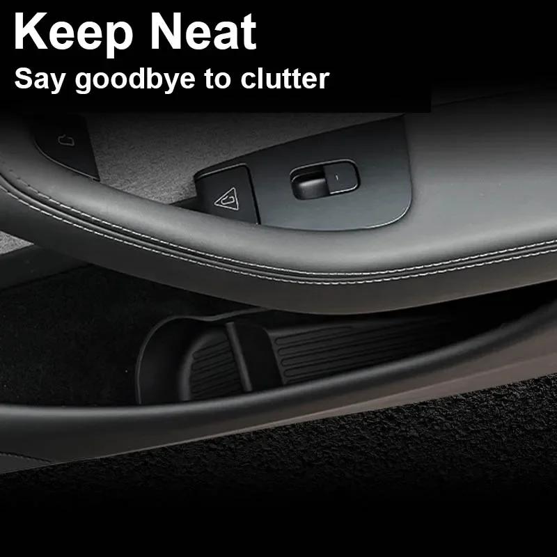 4Pcs For Tesla New Model Y Juniper 2025 Door Side Storage Box TPE Front Rear TPE Organizer Tray MY Launch Interior Accessories