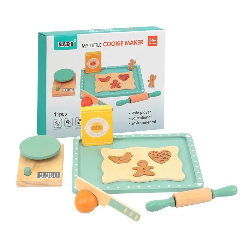 

Kids Kitchen Toy Set Wooden Coffee Maker Set Simulation Cookie Maker Kit Pretend Play Educational Toys Gifts for Girls Boys NEW