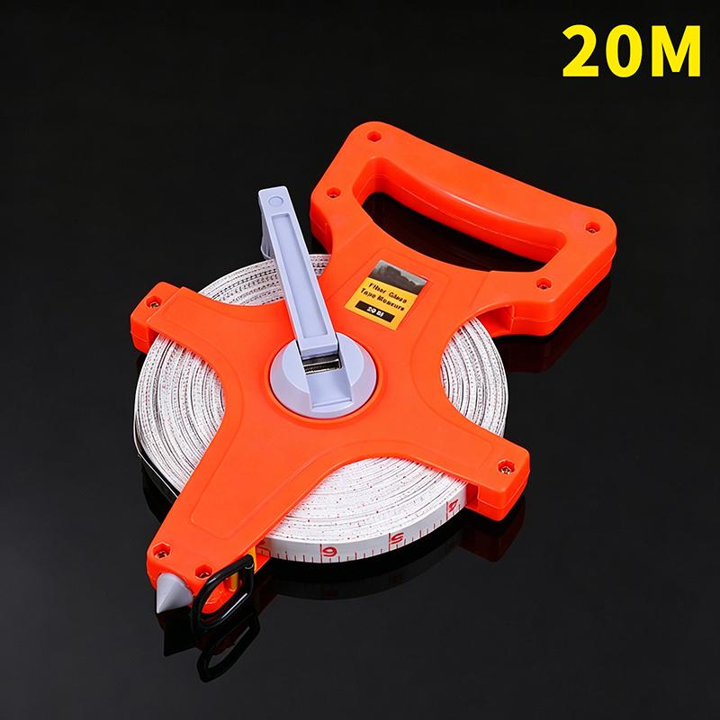 1Pcs Impact Resistant Plastic Measure Tools 20/30/50/100M Meter Open Reel Fiberglass Tape Measure Inch Metric Scale