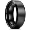 Simple 8mm Black Stainless Steel Rings For Men Women Matte Finish Beveled Edge Men Wedding Rings Party  Gifts Drop Ship