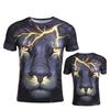 Trendy 3d Printed Lion And Tiger Men's T-shirt Comfortable Loose Fit Summer Wear