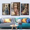 Classical Oil Painting Poster Vintage Art Portrait of A Young Woman Prints Woman and Man Canvas Painting Gallery Wall Art Decor