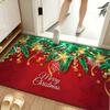 Festival W-Winter Christmas Floor Mat Soft Flannel Entrance Door Mat Non Slip Absorbent Bathroom Bedroom Floor Rug