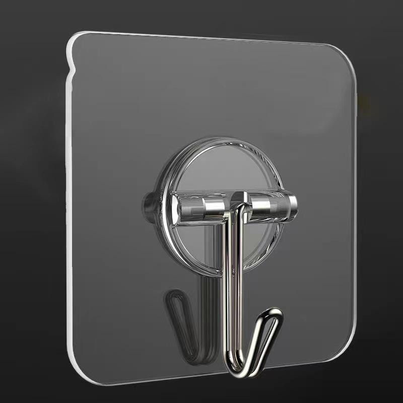 Punch-Free Transparent Adhesive Hook - Strong, Traceless, Waterproof for Bathroom & Kitchen