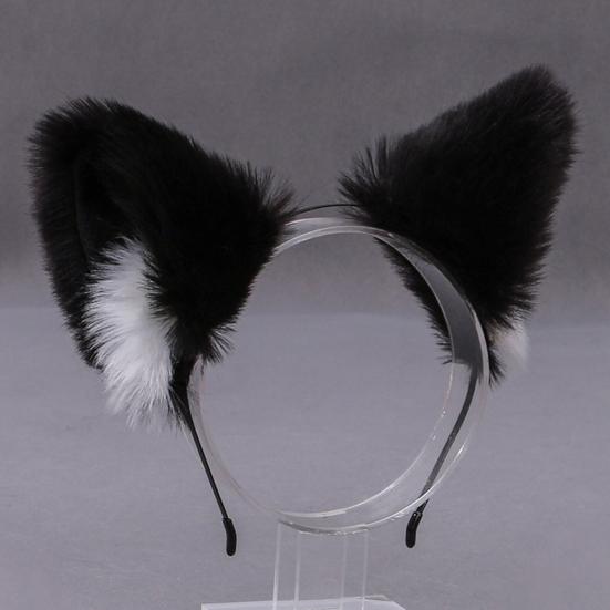 Cats Ears Headband Long Furry Adorable Plush Exquisite Cosplay Party Headpiece for Party