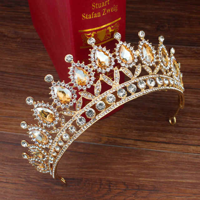 Wedding Crystal Bridal Tiara Crown Queen Bride Diadem Hair Ornaments Head Jewelry Accessories for Women Pageant Headpiece
