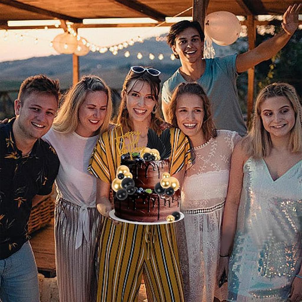 35 PCS Mini Ball Cake Topper Cupcake Insert Acrylic Cake Topper Cake Decorations for Wedding Birthday Party Baby Shower Supplies