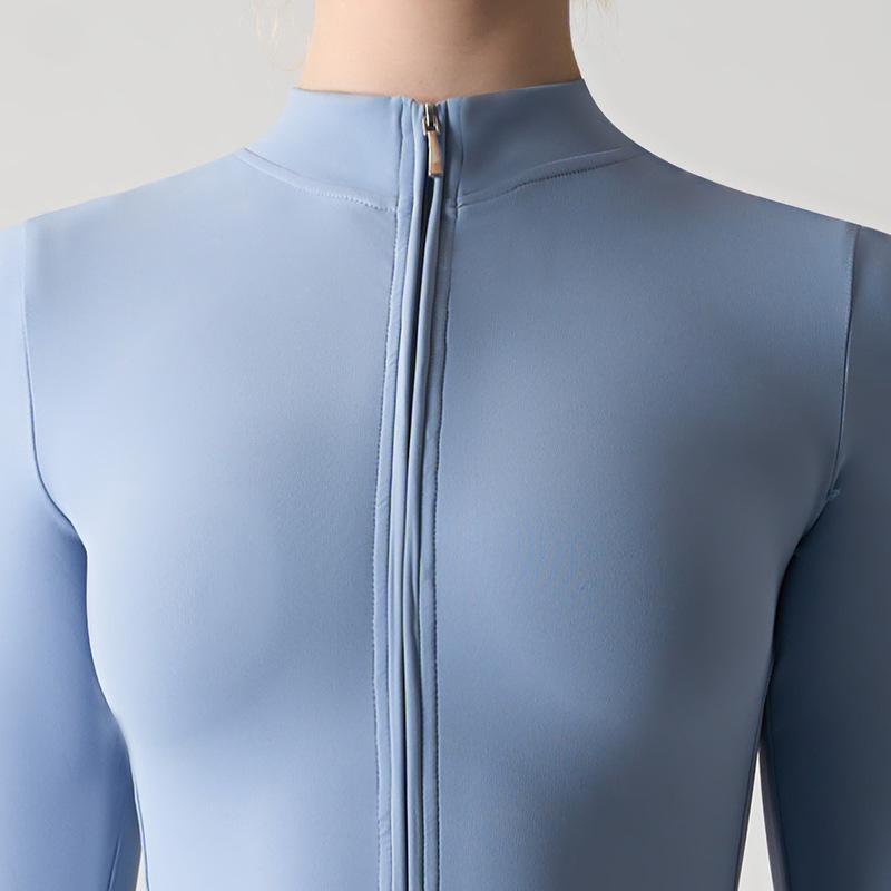 European-American Long Sleeve Nude Yoga Jumpsuit for High-Intensity Fitness, Style 8306