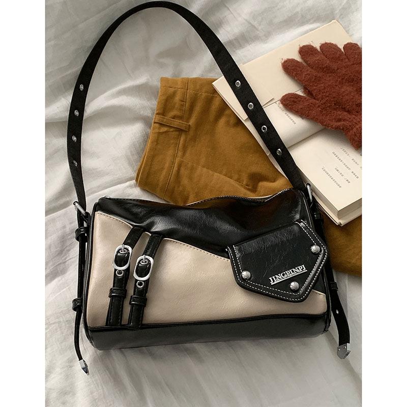 Autumn and Winter Retro Niche Underarm Bag Women's Bags2025 New Contrasting Color Pillow Bag Simple Large-capacity Messenger Bag