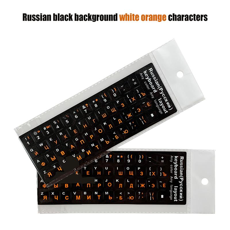 1ks černé samolepky na klávesnici ruská abeceda pro počítač PC ochrana proti prachu Laptop Diy příslušenství