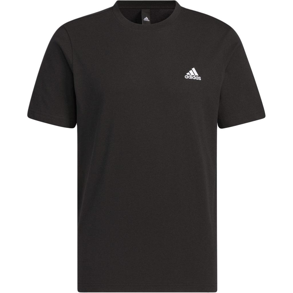 Adidas Solid Color Logo Casual Crew Neck T-Shirt Unisex Tops Black IT4339