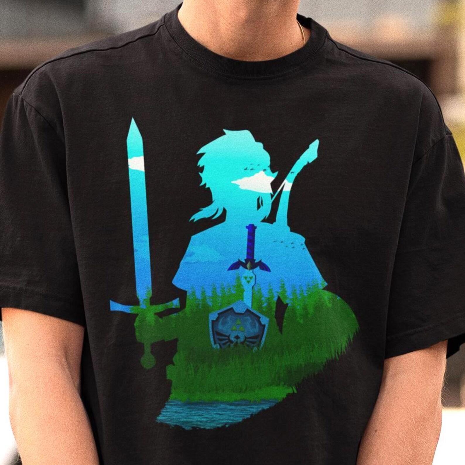 Zelda Forest Landscape Shirt - Breath of the Wild Tshirt,Link Hero Adventure Tee L