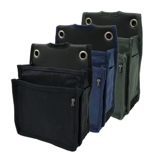 Best Tool Gokusho Small Canvas Waist Pouch, 2-Tier, Black, CB-203BL