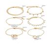 Trendy 6-Piece Stackable Bracelet Set with Adjustable Geometric & Tassel Design - Perfect for Everyday & Special Occasions